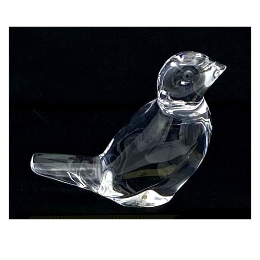 Vintage Villeroy & Boch Crystal Bird Figurine Paperweight Signed Germany